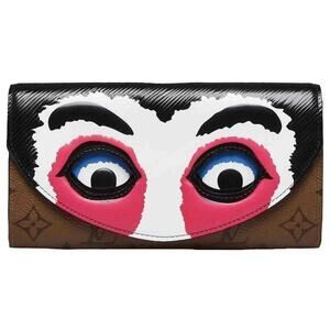 Louis Vuitton Kabuki Wallet Sarah eyes Monogram Japan Pink Long Leather Rare LV